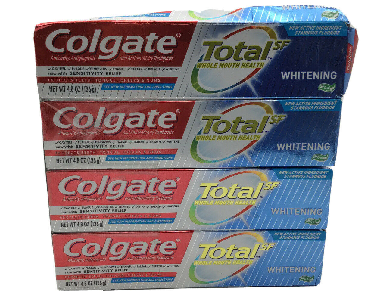 Colgate Total Whitening Gel With Stannous Fluoride And Zinc Pack Of 4 Exp102022 